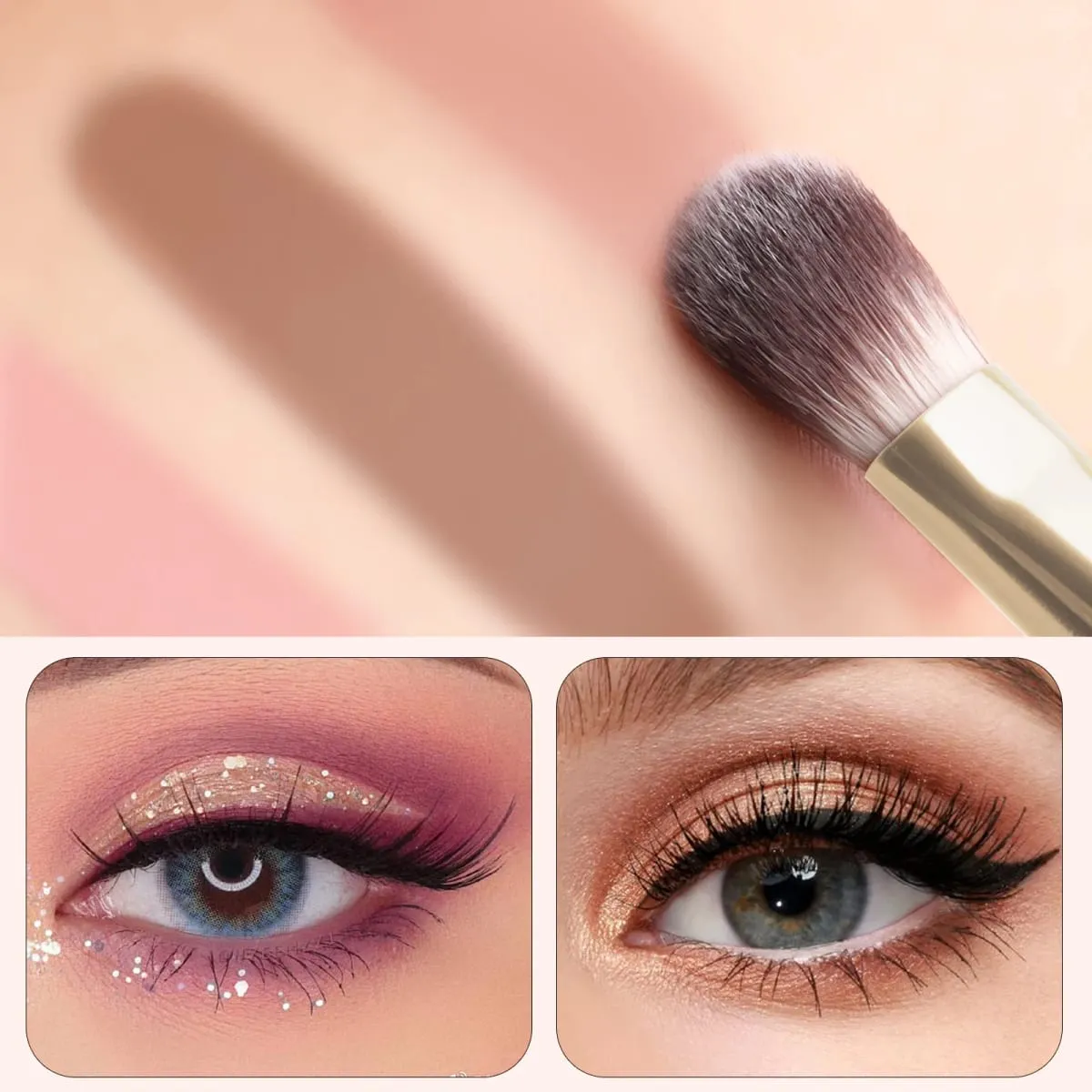 12PCS Eyeshadow Brushes Makeup Set Soft Synthetic Hair Blending Shader Angled Liner Brushes for Eye Makeup