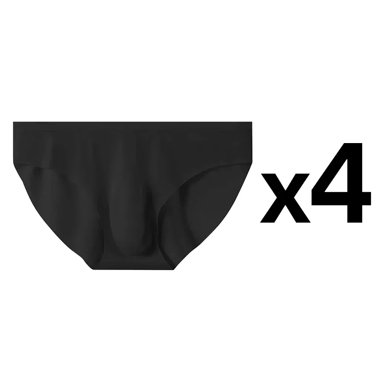 4Pcs Men Ice Silk Briefs Ultra Thin Transparent Seamless 3D Pouch Low Waist Breathable Triangle Underwear — image 15