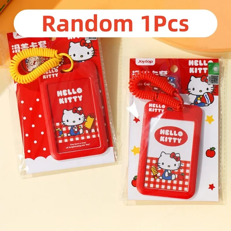 Γνήσιο Sanrio Hello Kitty Slide ID Όνομα ετικέτας Ταυτότητα Κάτοχος σήματος Καρούλι Περίπτωση άδειας εργασίας Προσωπικό Κάρτα εργαζομένων Δώρα κάρτας εργασίας