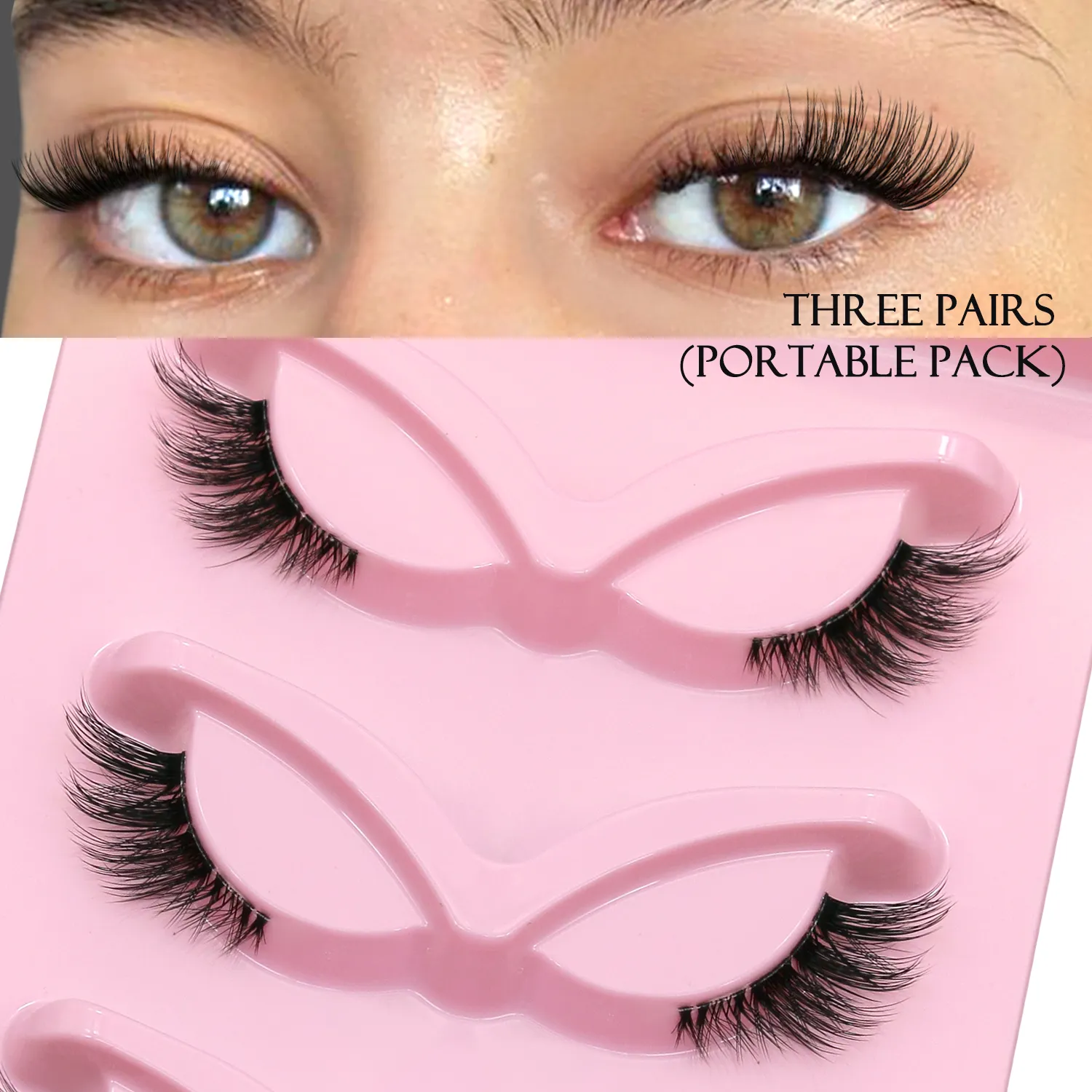 Half Lashes Cat Eye Eyelashes Natural Look Wispy műszempillák Faux Mink Lashes Clear Band Natural műszempillák Smink — image 4