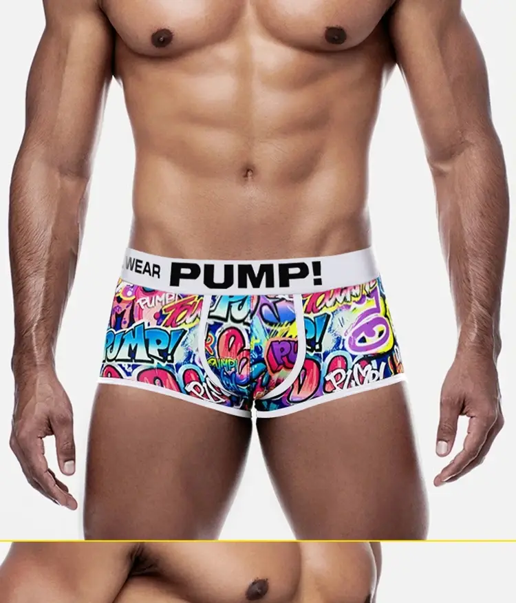 1PCS Men's Cotton Nylon Blend Boxer Briefs All-Over Graffiti Print Wide Elastic Waistband Non-Tight Fashion Sport Underwear — image 21