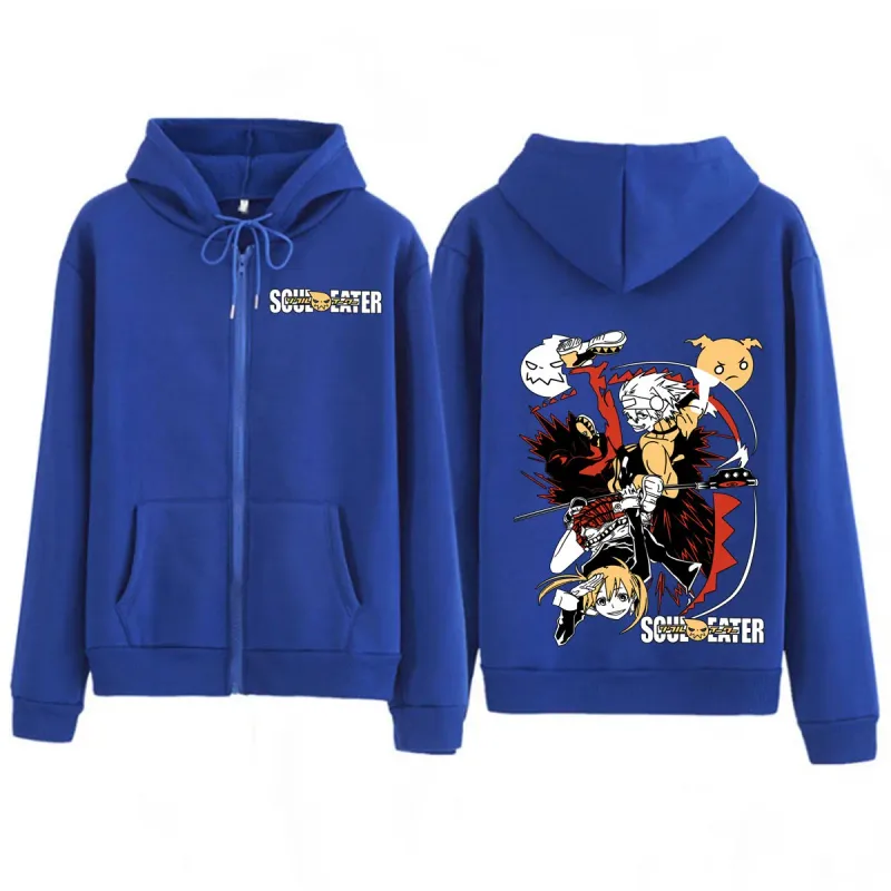 Anime Soul Eater MAKA ALBARN 지퍼 후드 재미 있은 남성 여성 의류 패션 대형 의류 캐주얼 긴 소매 streetwears