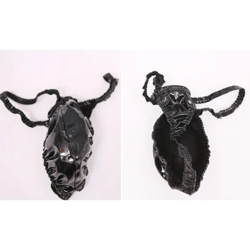 Sexy Men PVC Shiny U Convex Pouch Briefs Low-Rise G-string Latex Oil Gloosy Sexy Thong Carapace U Bulge Underwear — image 4