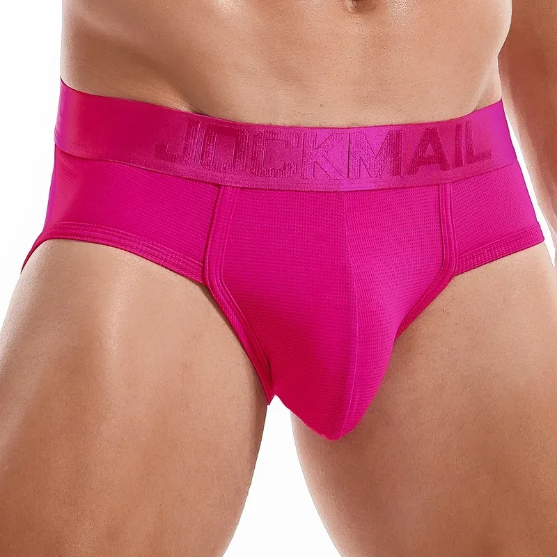 Jockmail Mens Underwear Briefs Mesh Breathable Sports Fitness Shorts Solid Color Sexy Low-rise Lingeries for Extreme Panties — image 37