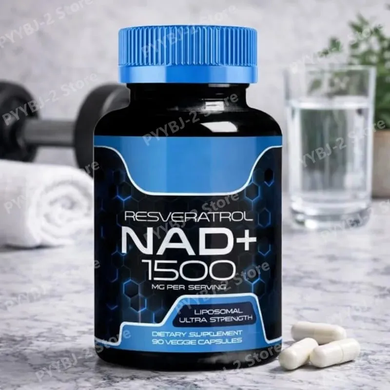 NAD+ Capsules with Resveratrol Herbal Antioxidant Supplement Support Cellular Health Energy & Anti Aging for Women Men 90pieces — image 1