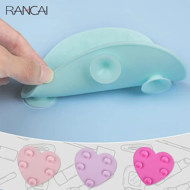Scrubbing Pad Μακιγιάζ Βούρτσες Καθαρισμού Σιλικόνης με Βεντούζα Love Cleaner Washing Cosmetic Brush Beauty Supplies Tool — image 3