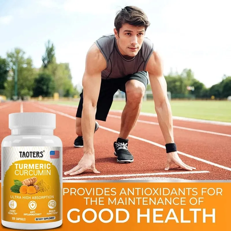 Turmeric Curcumin Capsules Natural Joint Support Relieve Joint Pain Support Brain Health & Heart Health — image 4