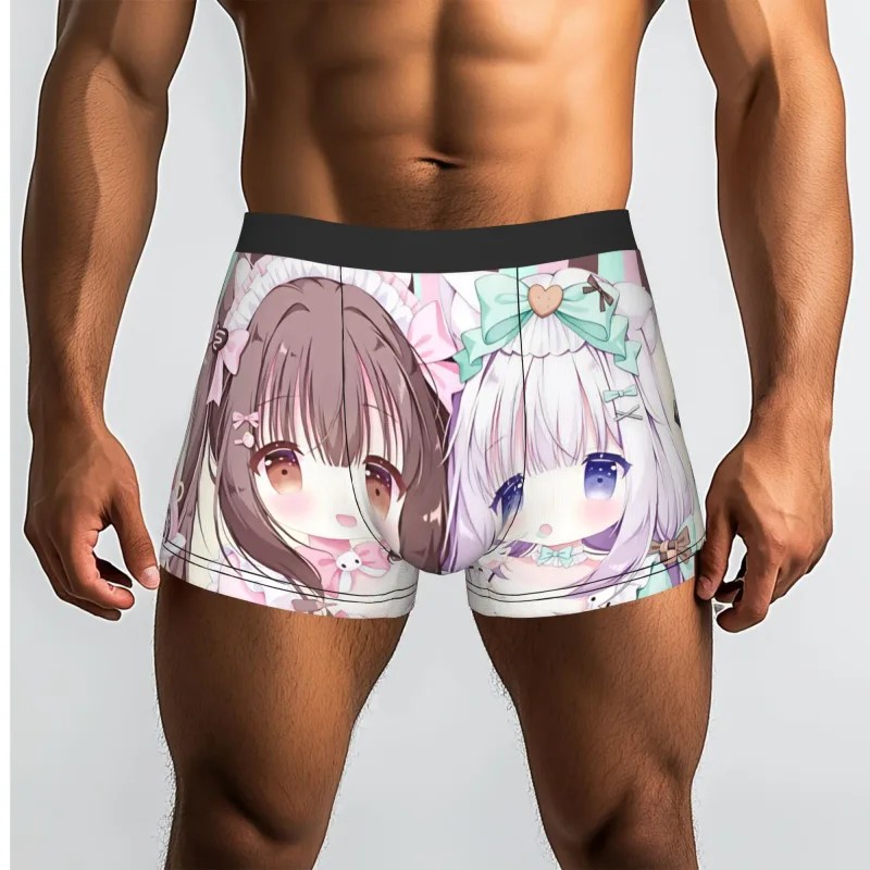 Anime N-Nekopara Chocola Vanilla Underwear Men Printed Game Boxer Briefs Shorts Panties Soft Underpants — image 20