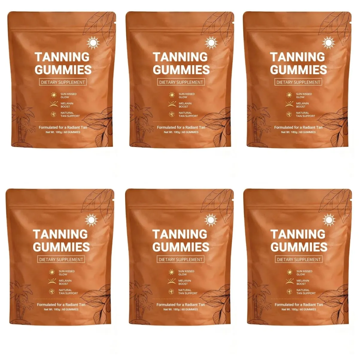 Γυναικείο μαύρισμα Gummies για γυναίκες Χωρίς Sunless Bronzing Glow Υποστήριξη Vegan Χωρίς Ζάχαρη, Μη ΓΤΟ Ασταξανθίνη & Λυκοπένιο 60 Αριθμός — image 10