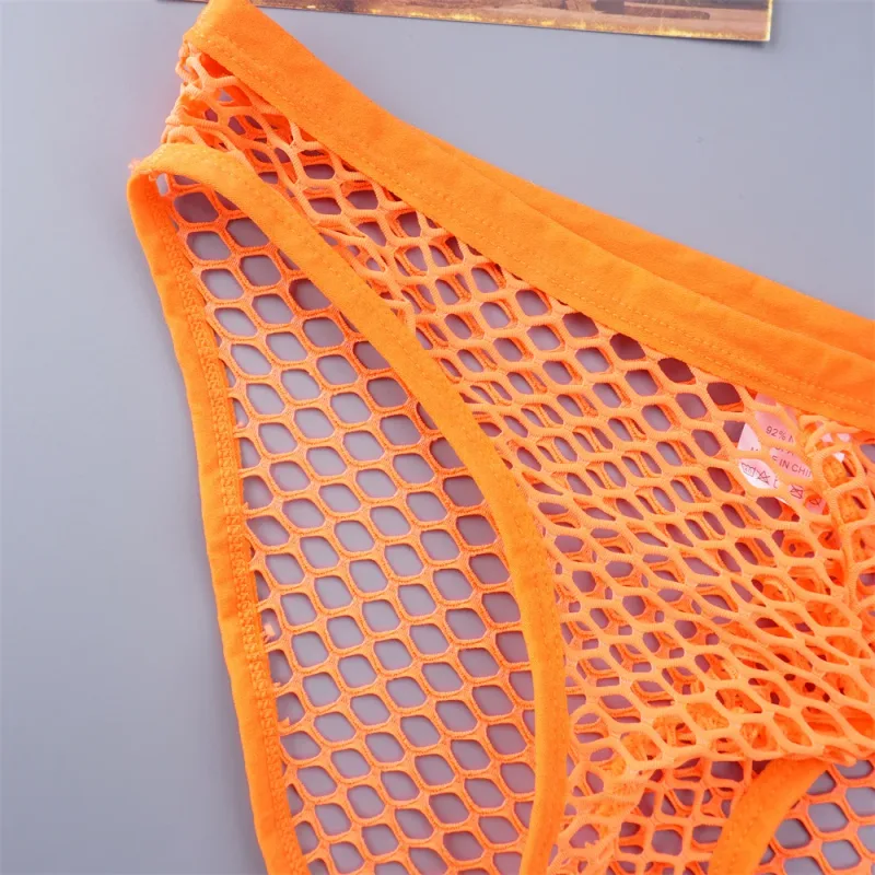 Sexy Man Fishnet Mesh Underwear See Through Male Briefs Breathable and Comfortable High Quality Low Waist Panties — image 9