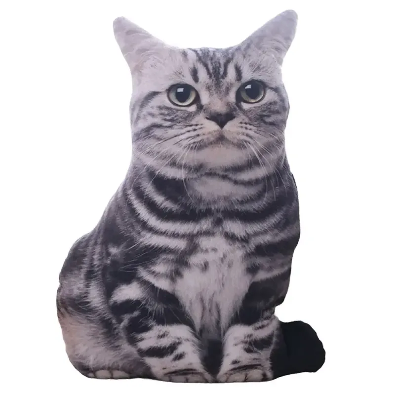 Plüss valósághű 3D macskababa puha rajzfilm szimuláció macska plüss párna töltött Kawaii plüss állatok játékpárna gyerekeknek lányoknak