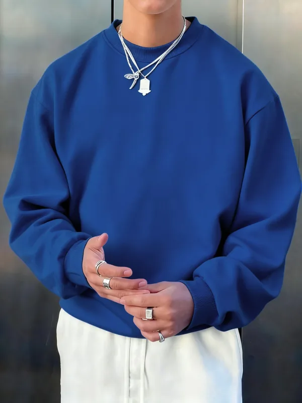 Pánský fleece podzimní top Street univerzální svetry Pohodlné základy Mikiny Sport Neformální Sportovní oblečení Denní měkké oblečení — image 3