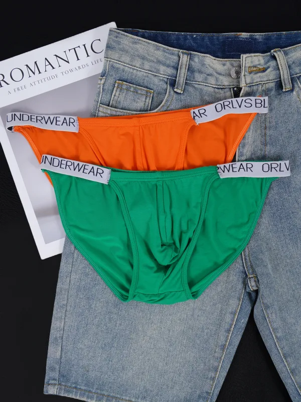 3 PCS Men's Colorful Modal Briefs U Convex Pouch Elastic Waistband Soft Breathable Sexy Underwear — image 4