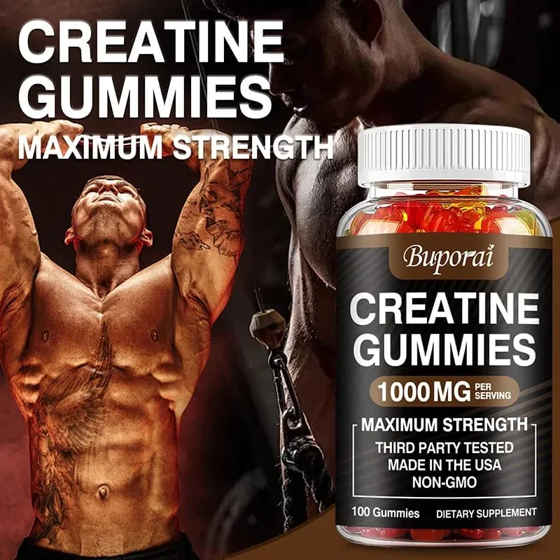 Creatine Monohydrate Gummies - Build Strength Promote Muscle Growth Improve Endurance and Energy