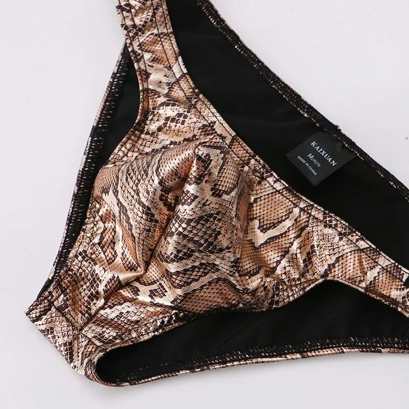 Mens Snake Skin Patterned Briefs with Sexy Bulge Pouch Bikini Underwear Comfortable Underpants by WANGJIANG Brand — image 13