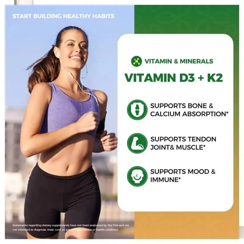 Mulittea Vitamin K2+D3 60ml Drops with Vitamin E & Omega 3 Dietary Supplements Muscle Recovery & Nutrient Absorption