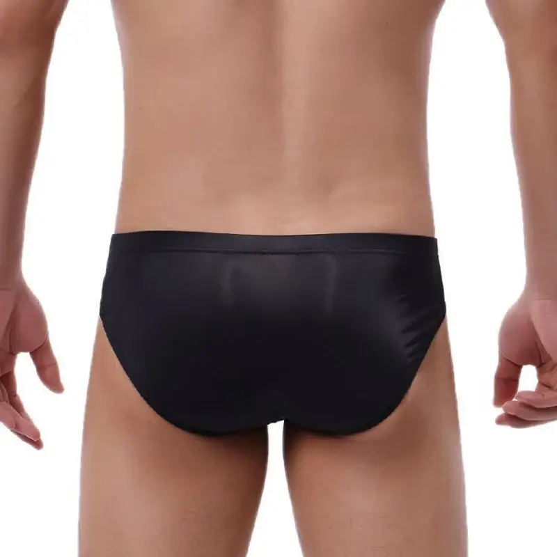 2pcs Big Pouch Nylon Men Underwear Briefs Ice Silk Male Seamless Underpants Low-Waist Thin Panties Plus Size