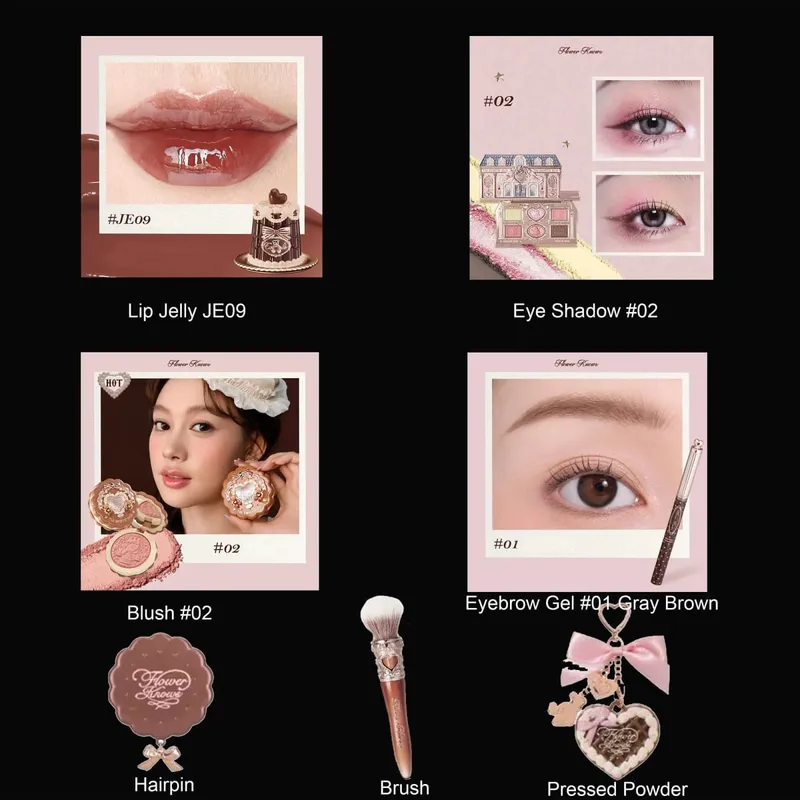 Συλλογή Flower Know Little Angel Κουτί δώρου Μακιγιάζ Eyeshadow Blush Cream Matte Lipstick Highlighter Full Kit All In One — image 11