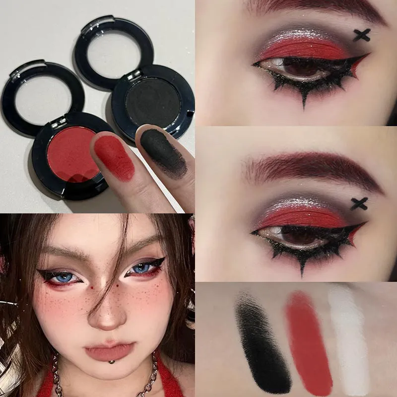 Single Klein Blue Smoked Blue Eye Shadow Palette Gothic Red Pigments Smoked Eye Makeup White Liing Silkworm Eyeshadow Eyeliner