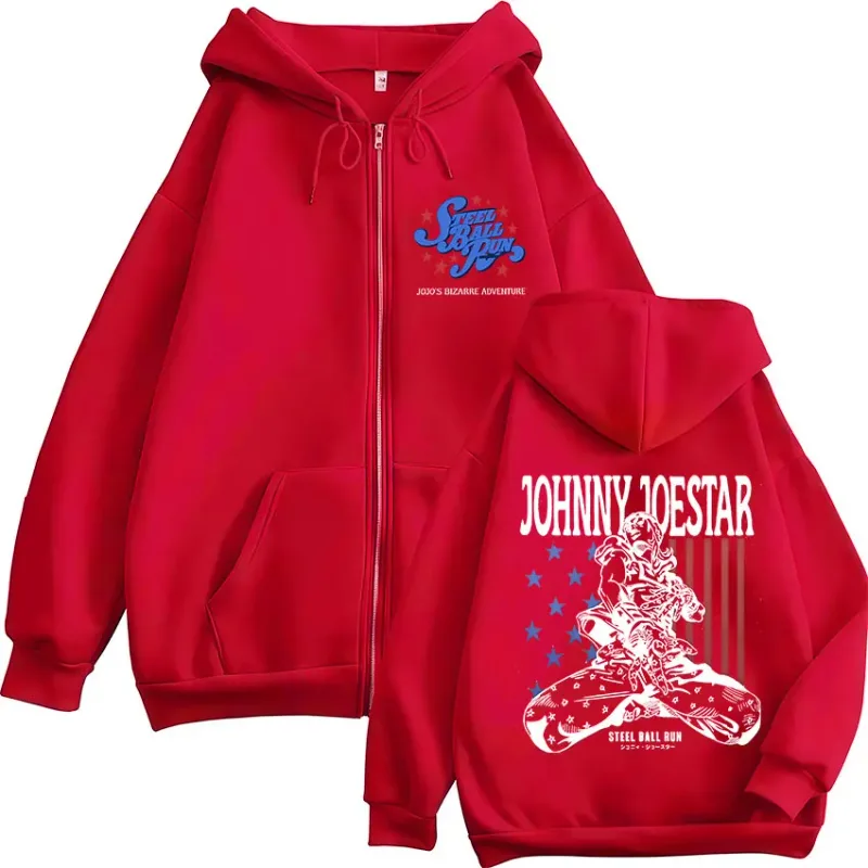 Anime JoJo Bizarre Adventure STEEL BALL RUN Johnny Joestar Zipper Hoodies Männer Frauen Kleidung Zip Up Sweatshirt Jacke Streetwear — image 9
