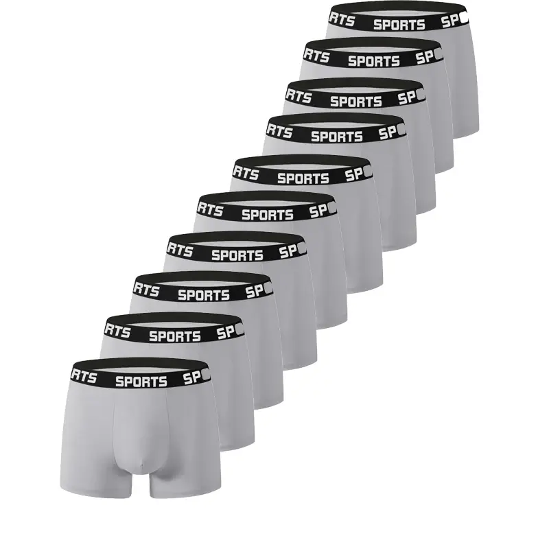 10PCS/Pack Men SPORTS Boxer Shorts Underwear Comfort Trend Panties Man Simple Breathable Underpants Sexy Male Intimate Panties — image 9