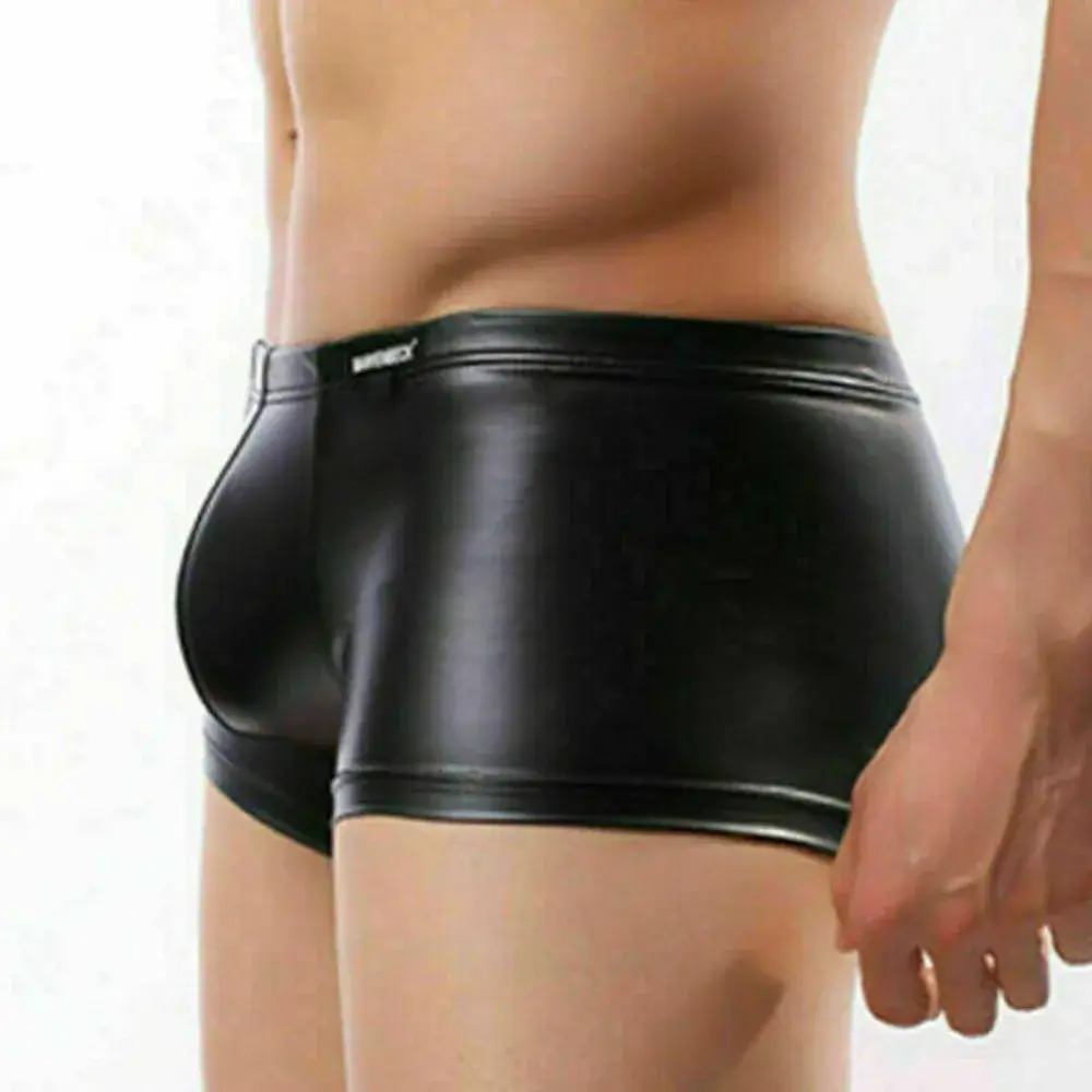 Sexy Men's Underwear Bulge Pouch Boxers Shorts Trunks Nightclub Wet Look Low Waist Man Panties Boxers Lingerie