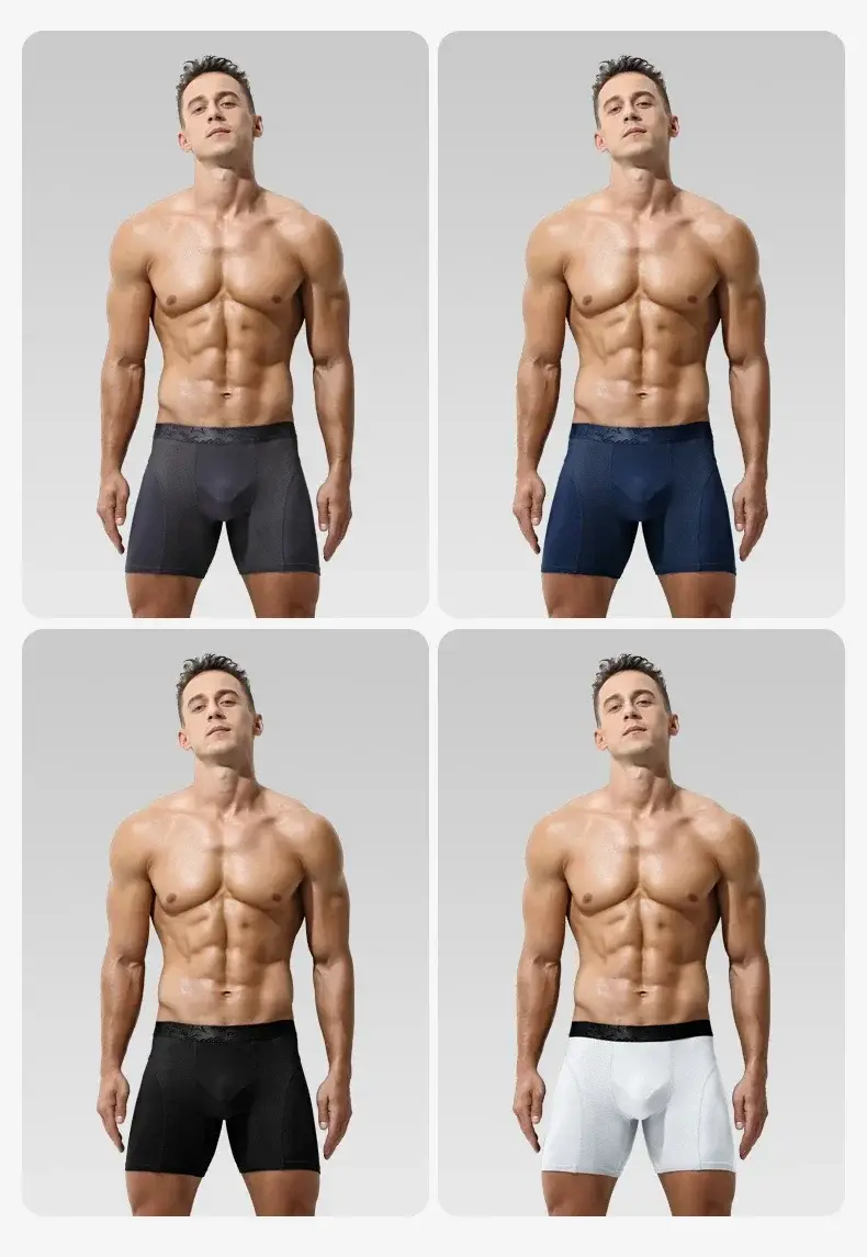 5PCS Extended athletic briefs Men's boxers Modal anti-wear leg running plus size breathable training boxers — image 12
