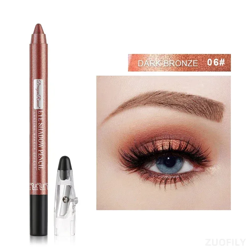 12Colors Glitter Eyeshadow Pen μακράς διαρκείας Matte Eye Shadow Palette Shiny highlighter Silver Purple Eyeliner Pencil Cosmetics