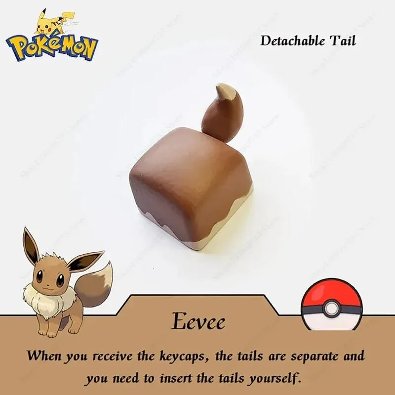 Pokemon Anime Cute Tail Keycaps Pikachu Gengar Eevee Keyboard Cap for Cross Shaft Μηχανικό πληκτρολόγιο 3D Resin Keycaps Το καλύτερο δώρο — image 11