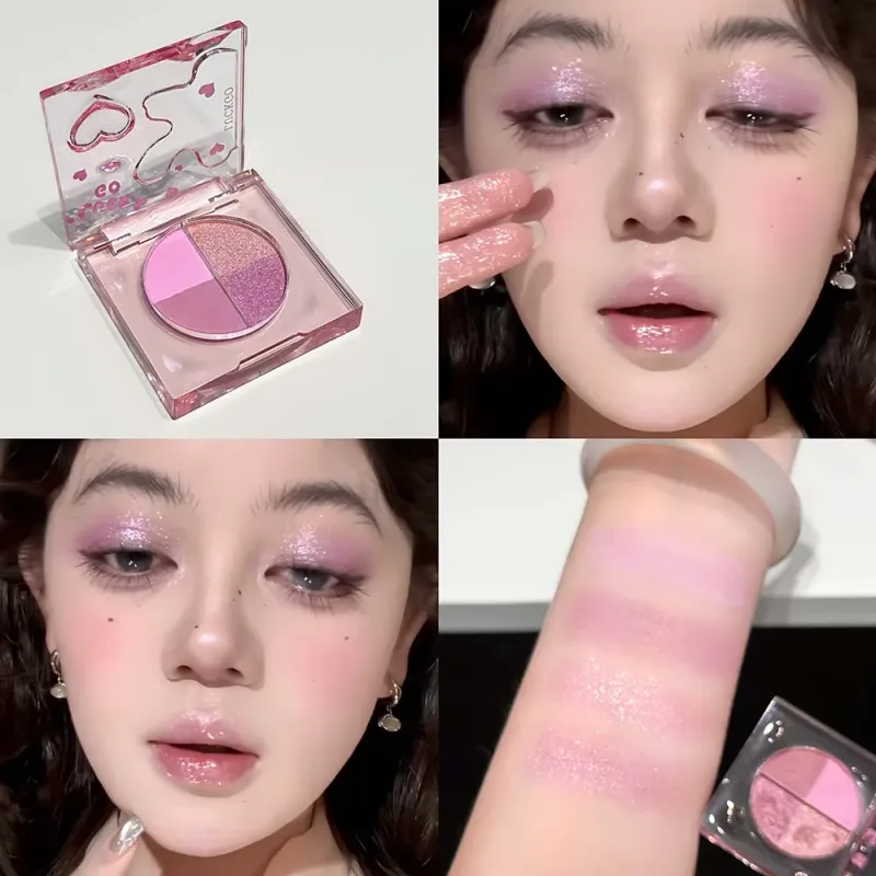 Τετράχρωμη Diamond Glitter Eyeshadow Palette Mini Pink Orange Matte Shimmer Eye Shadow Eye Pigments Highlighter Makeup Cosmetics