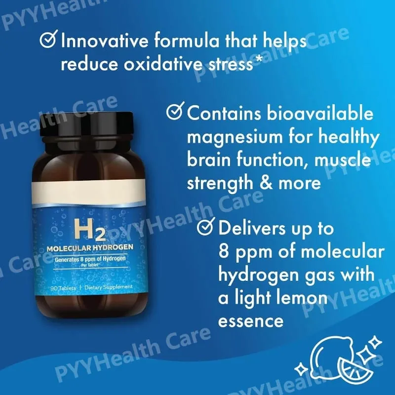 H2 Molecular Hydrogen - Supports Healthy Aging Cellular Energy & Brain Health - with Elemental Magnesium 90 Tablets — image 2