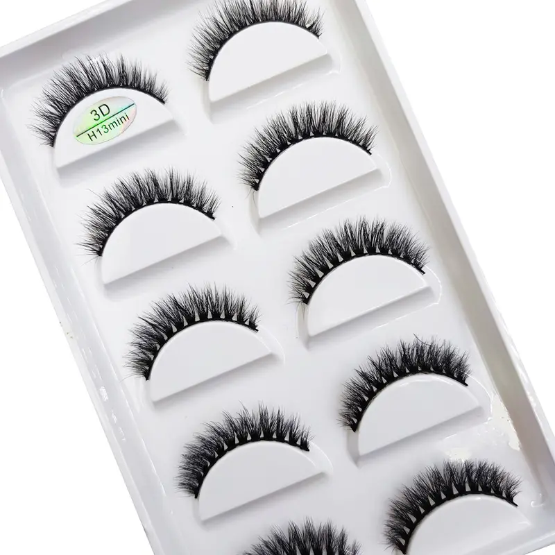 5 Pairs 3D Natural Mink Βλεφαρίδες Χοντρές βλεφαρίδες ψεύτικων ματιών Βλεφαρίδες Μαλακές ψεύτικες βλεφαρίδες Wispy Μακιγιάζ Cilios H13 — image 2