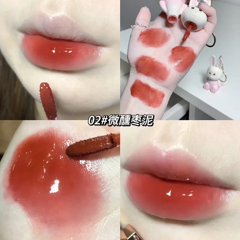 Cute Rabbit Mirror Lip Glaze Keychain Lipstick Αδιάβροχο Lip Gloss μακράς διαρκείας Αντικολλητικό Cup Γυναικείο Lip Glaze Cosmetic 6 Χρώματα — image 9