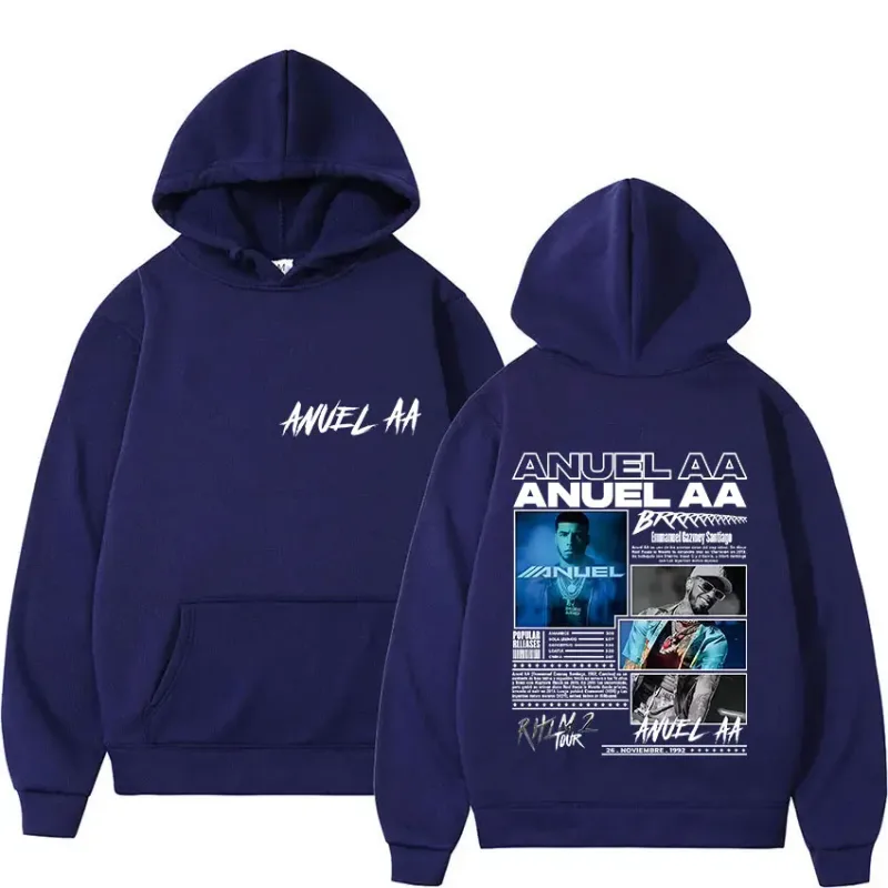 Rapper Anuel AA Rhlm 2 Album 2025 Merch Hoody Men's Clothing Rock Hip Hop Oversized Sweatshirts Winter Casual Long Sleeve Hoodie — image 5
