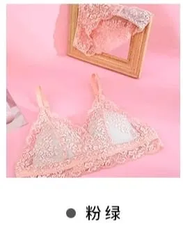 Γαλλικό καλοκαιρινό Bralette - Ασύρματο σουτιέν Push-Up για μικρό στήθος εξαιρετικά λεπτό τριγωνικό κύπελλο & σέξι σετ εσωρούχων & σέξι Tushy
