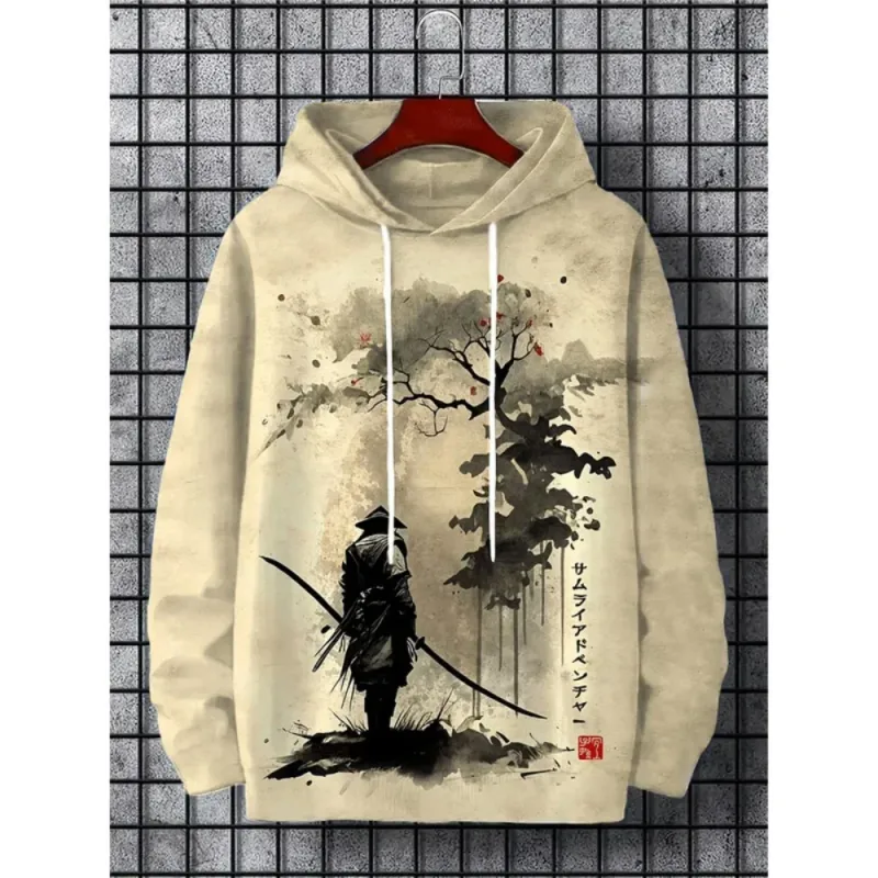 Fuji Mountain Lake Scenery Black Cat Graphic Sudadera con capucha para hombre — image 4