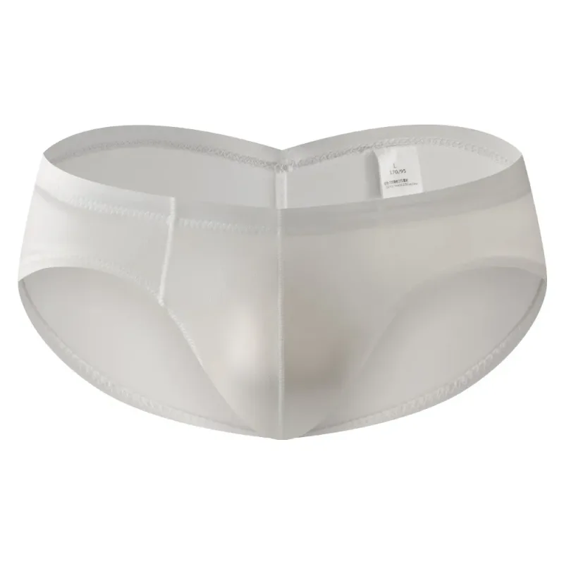 Underpants Low Waist Male Underwear Ice Silk Glossy Shiny Satin Silk Briefs Bulge Pouch Lingerie Men's Triangle Panties Daily
