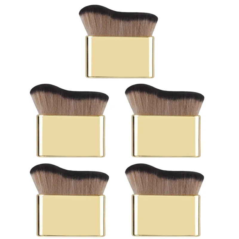 Pincel autobronzeador corporal dourado, pincéis macios de maquiagem portátil, escova autobronzeadora para base de pescoço, protetor solar, ferramentas aplicadoras de creme — image 10