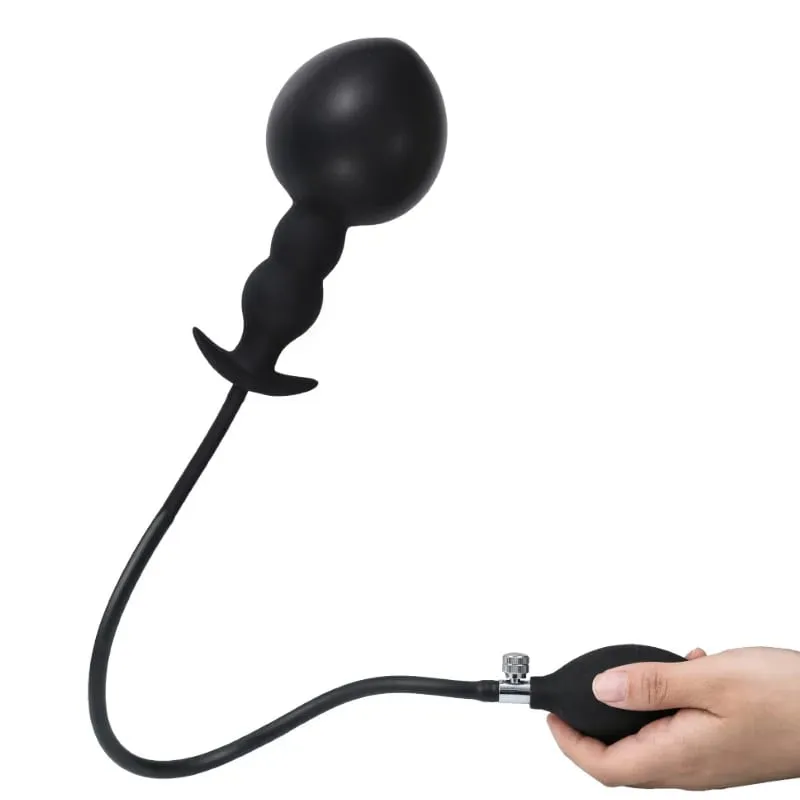 Expansion Diameter 14cm Inflatable Dildo Anal Plug with 5 Beads Built-in Silicone Column Huge Butt Plug Ass Dilator Anal Sex Toy — image 9