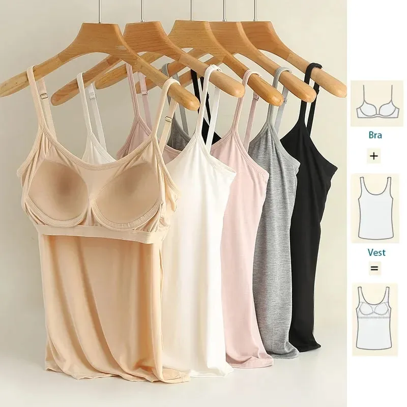 M-3XL Για 35-85kg Modal Plus Size Tank Top with Fixed Cup γυναικείο στήθος με επένδυση εξωτερικά εσώρουχα με κάτω μέρος Χωρίς ένδυση