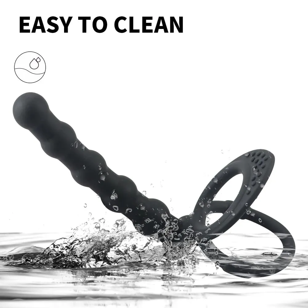 Double Penetration Anal Beads Butt Plug Dildo Penis Cock Ring Delayed Ejaculation G Spot Massager Adult Sex Toys For Men Couples — image 2