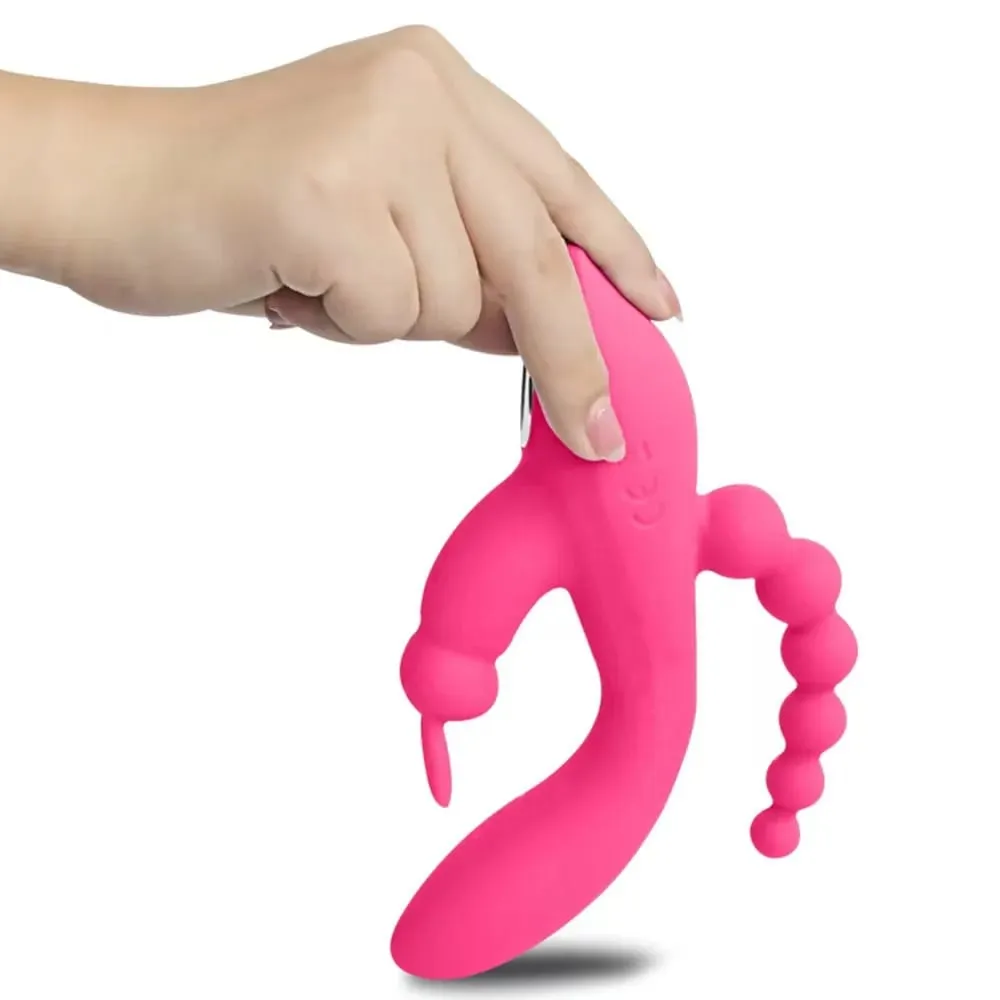 12 מצבים G Spot Rabbit Vibrator Clitoral Stimulator Anal Triple Curve לעיסוי אנאלי חרוזים צעצועי מין לנשים זוגות דילדו — image 6