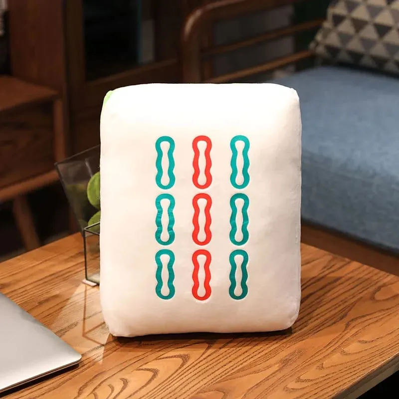 New 1pc Creative Mahjong Pillow Cushion Chinese Plush Toy Car Chair Backrest Mahjong Dice Funny Nap Pillow Sofa Home Decor Gift — image 27