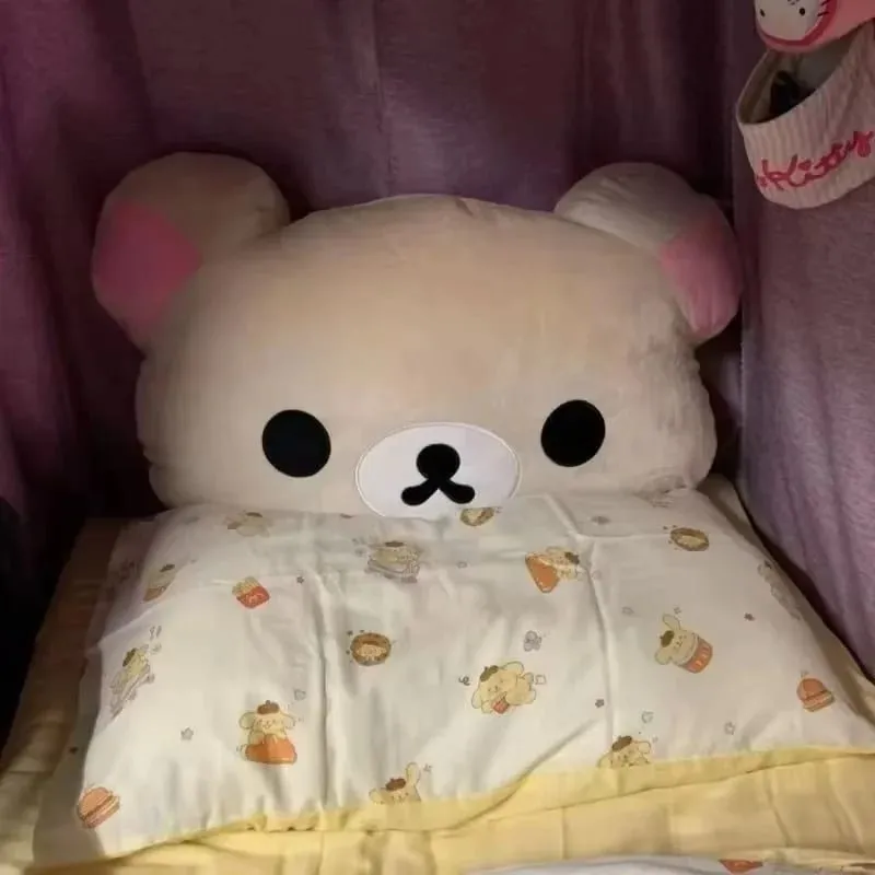 Rilakkuma דוב כרית קטיפה דו צדדית גדולה רכה ליד המיטה כרית תנומה מעונות בובת ממולאת מתנות יום הולדת לאוהד — image 6