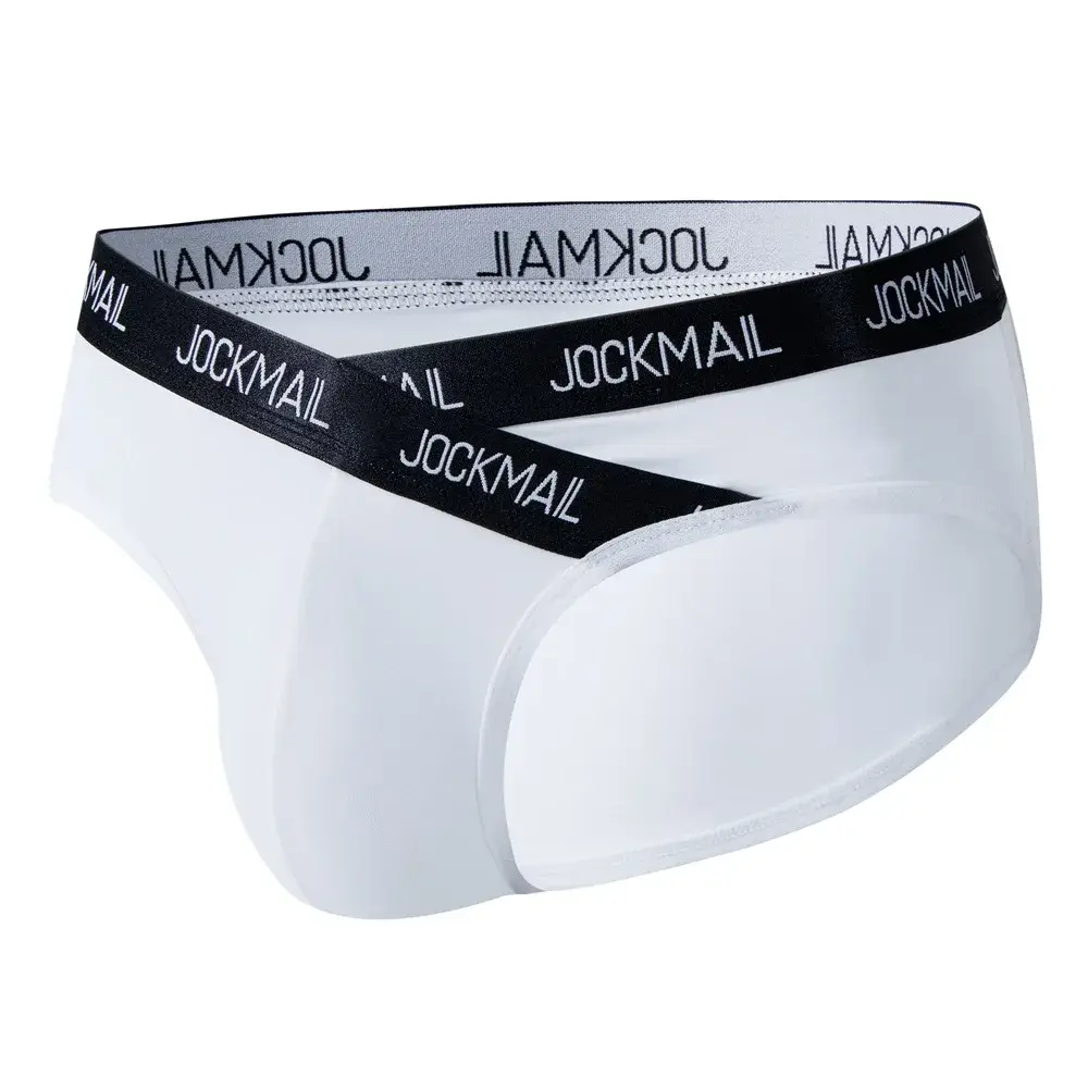 Jockmail Mensชุดชั้นในต่ำเอวเซ็กซี่กีฬาBreathableฤดูร้อนกางเกงผ้าไหมน้ำแข็งกระเป๋าใหญ่ไนลอนสีทึบกางเกงในชาย — image 27