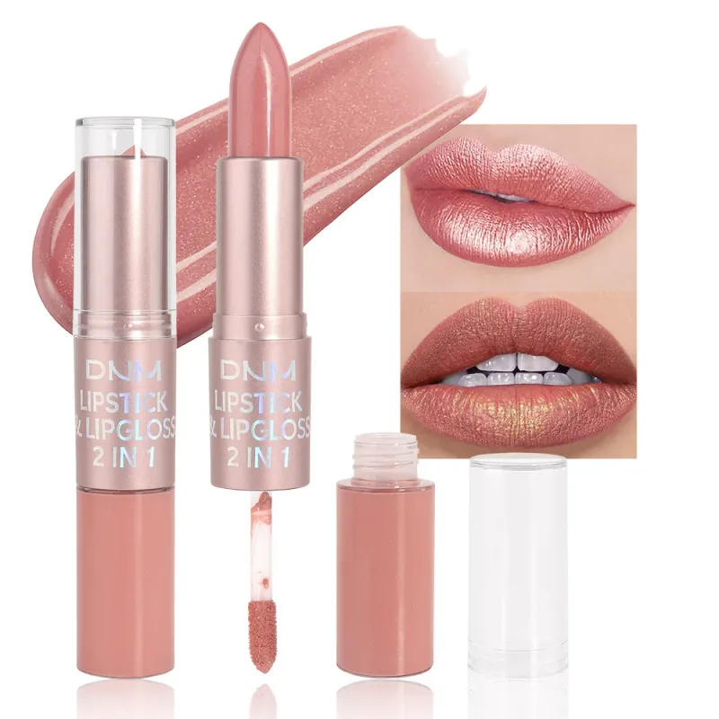 DNM Double Headed Mate Lipstick and Lip Gloss Μακιγιάζ μακράς διαρκείας 2 σε 1 Stick Moisturizing Lipgloss Tint Cosmetics Lip Stain — image 8