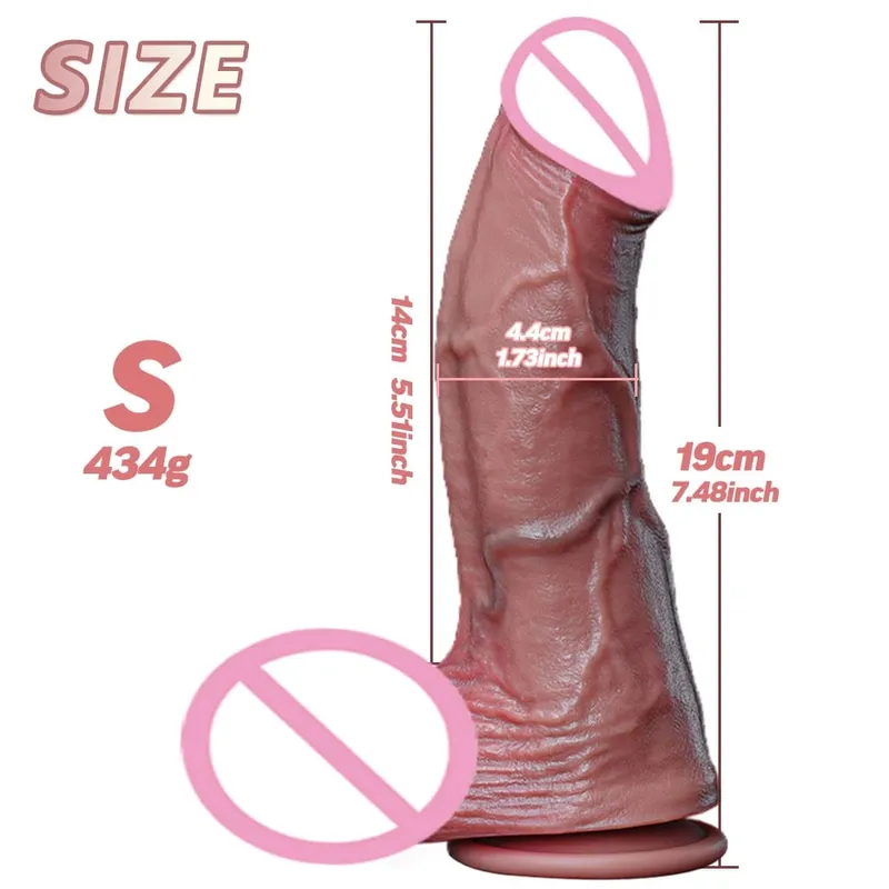 Νέο ρεαλιστικό μαλακό διπλό σιλικόνης Big Dildo κολπικό αυνανισμό βεντούζα πορνό Dick γυναίκα πρωκτικό σεξ παιχνίδι 2χρωμων πέους 6 μεγεθών — image 10
