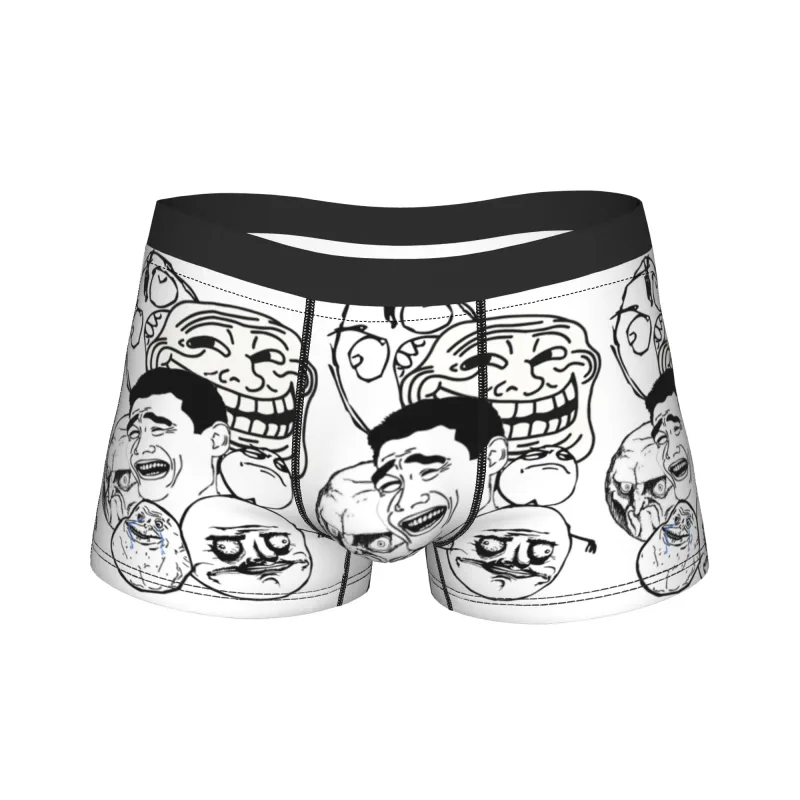 분노 만화 Trollfac 트렁크 재미 있은 애니메이션 주머니 속옷 뜨거운 판매 패턴 복서 간략한 편안한 남성 속옷 플러스 크기