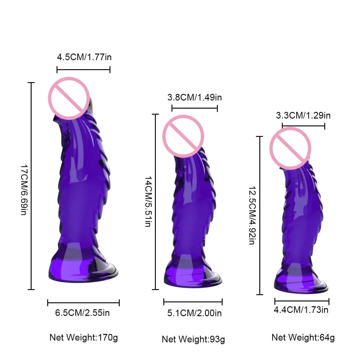 Crystal Clear Spiral Glass Dildo with Strong Suction Cup Base Transparent Realistic Anal Vaginal Sex Toy for Women Men Couples — image 3