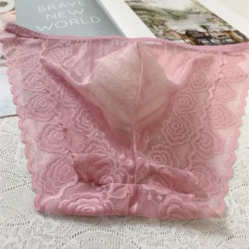 Men Seamless Lace Extreme Men's Panties Mesh Sheer Very Hot Lingerie Gay Sissy Bulge Pouch Bikini Briefs Underwear Underpants — image 16